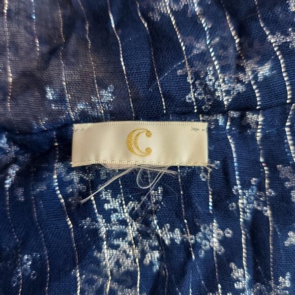 Charming Charlie Blue Silver Sheer Infinity Loop Scarf Sparkly Lightweight - Picture 8 of 10